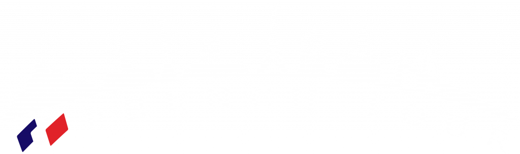 Logo de l'association French Tour Competition en blanc avec le drapeau bleu blanc rouge